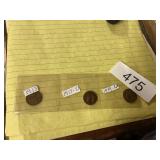 Three Lincoln Pennies 1913 1917-D 1919-D