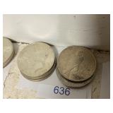 Set Of Five Peace Silver Dollars Liberty