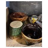 Majolica Jardinere Set Of Three Pottery Vases