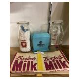 Bordenï¿½s Advertising Glass Milk Bottles Paper Bag