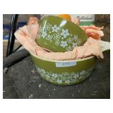 Pyrex Spring Blossom Green Cinderella Casserole