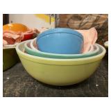 Pyrex Blue, Red, Green, Yellow Primary Mixing,