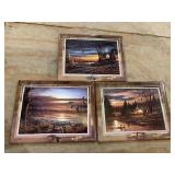 3 Terry Redlin Tranquil Retreat Decorative Trivets
