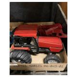 Red Metal Tractor And Wagon