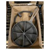 Cast-Iron Divided Skillet Tray And Metal Base