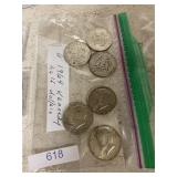 1964 Kennedy Half Dollars Set Of Six