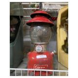 Red Coleman Lantern Bubble Glass With Case