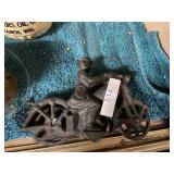 Cast Iron Police Officer On Motorcycle