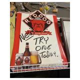 Red Dog Cardboard Sign