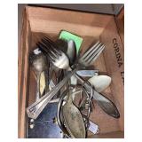 Pins And Silverware Vintage In Cigar Box Wooden