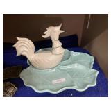 Rooster Serving Tray Ceramic