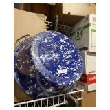 Blue White Enamel Washtub