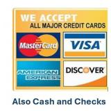 Payment Methods Accepted