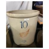 10 Gallon Red Wing Union Stoneware Large Wing