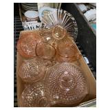 Pink Depression Glass Tea Cup And Platter Set