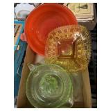 Uranium Glass Strainer And Other Colored Glass