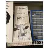 Farm Sweet Farm Cow Wall Hanging Wooden Sign