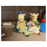 Antique Pig Rocking Bobblehead Porcelain