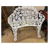 White Metal Garden Bench Outdoor Decor Chair