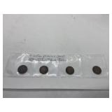 4 Indian Pennies 1896 1898 1902 1907