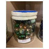 Forest Green Transparent Pink Marbles With Four