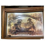 Dupont De Nemours Gunpowder Tin Sign With Wooden