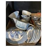 Currier And Ives Ashtrays Plates Soup Bowls Salt