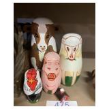 Farm Animal Nesting Doll Cow Sheep Pig Chicken