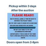 Pickup within 3 days from email