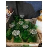 Anchor Hocking Forest Green Boopie Swirl Dot