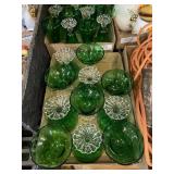 Anchor Hocking Forest Green Boopie Swirl Dot