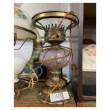 Pink Glass Gone With The Wind Lamp Missing Top