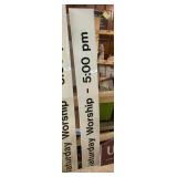 Saturday Worship 5 Pm Plastic Sign