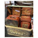 Metal Bread Tin With Brown Sugar Canisters