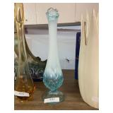 Fenton Blue Opalescent Water Lily Bud Vase