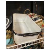 Enamel Bread Pan White Black