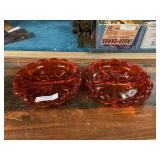 Red Glass Ashtrays