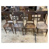 Set Of Four Wooden Chairs