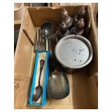 Metal Serving Spoons Forks Salt And Pepper