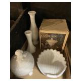Harvest Milk Glass Candy Box Vases And Decor