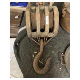 Wooden Triple Pulley Vintage