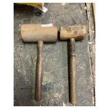 Two Wooden Mallets Hammers