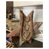 Barnwood Board Horseshoe And Bits Display