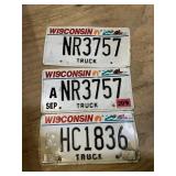 3 Wisconsinï¿½s License Plates Metal