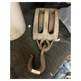 Wooden Double Pulley Vintage