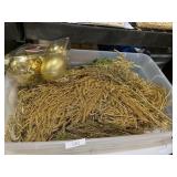 Gold Colored Holiday Leaf Decor And Ornaments