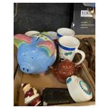 Porcelain Decor Monopoly Cups Metal Teapot