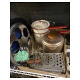 Enamel Double Boiler Aluminum Canister Fitted