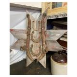 Barnwood Board Horseshoe And Bits Display