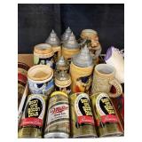 Ceramic Beer Steins And Augusto Wisconsin Bean